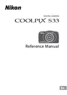 Nikon Coolpix S33 manual. Camera Instructions.